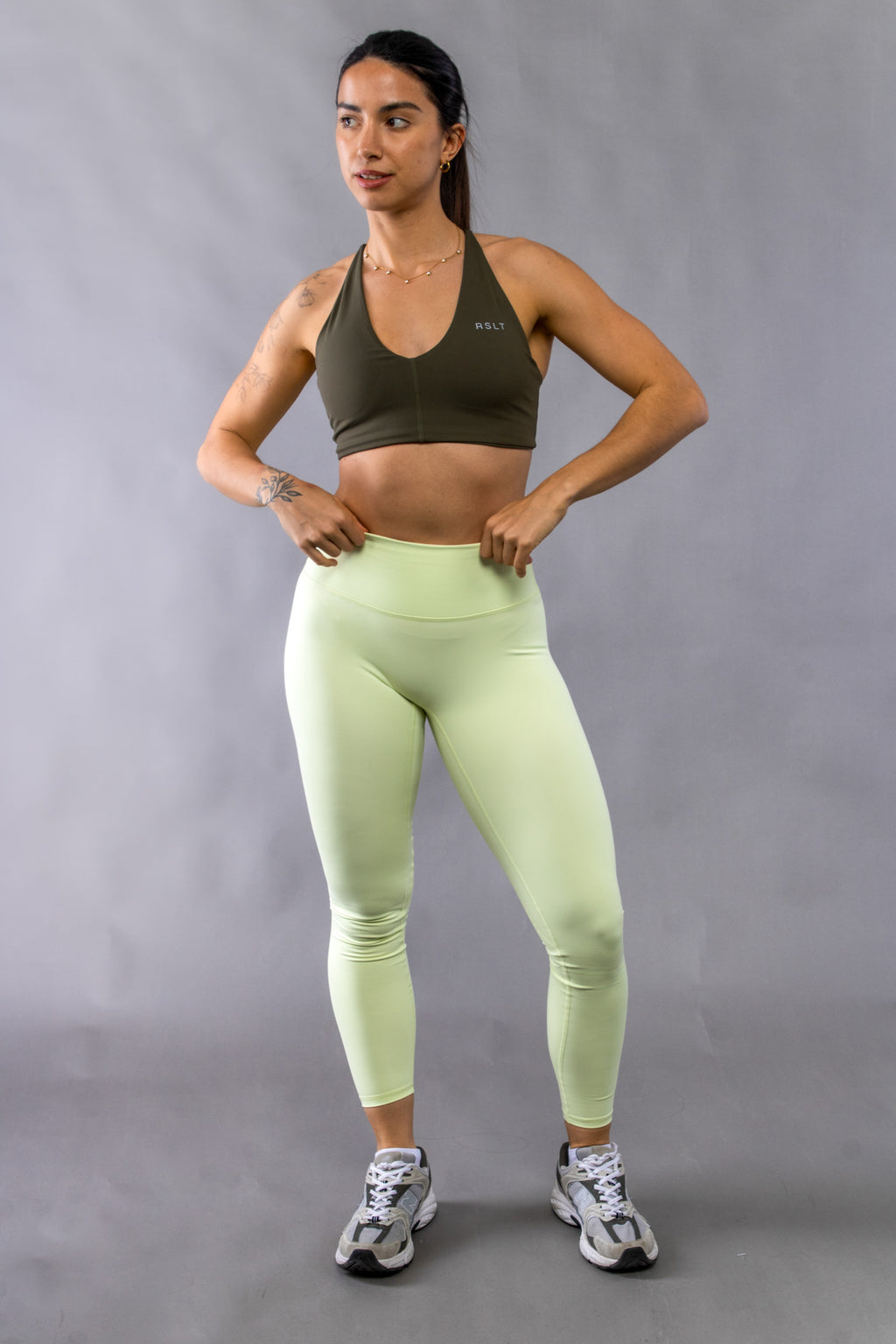 Set Green Lime Top + Legging