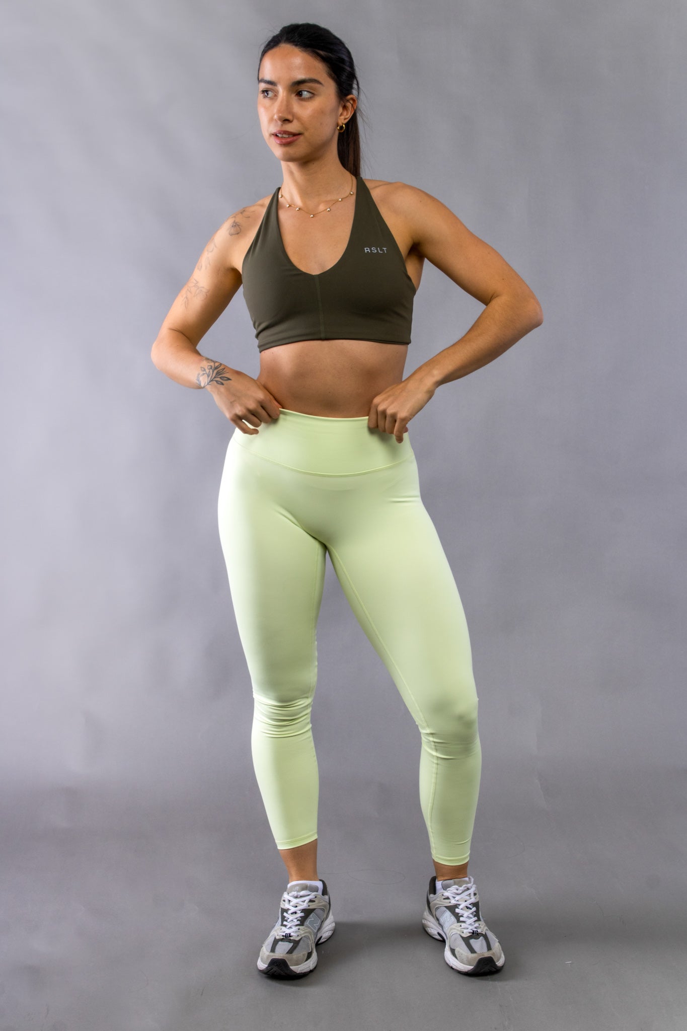 Set Green Lime Top + Legging